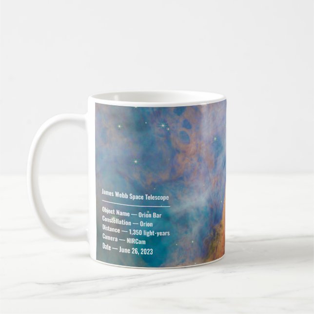 James Webb Orion Constellation Bar (NIRCam Image) Coffee Mug (Left)