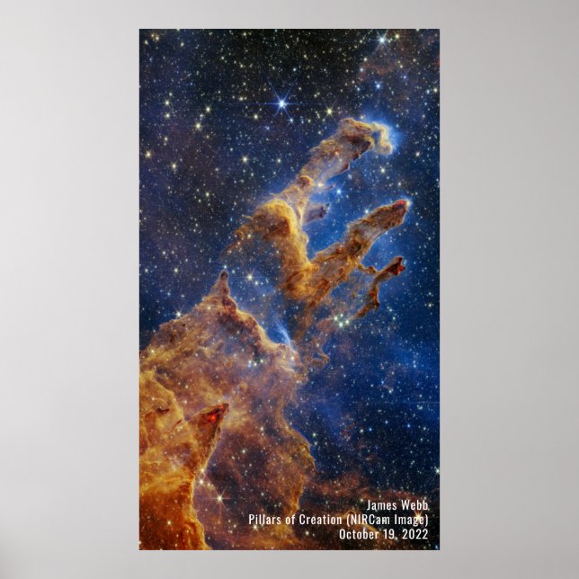 James Webb Pillars of Creation Nebula NIRCam Image Poster (Front)