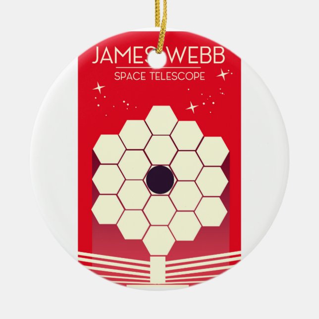 james webb space telescope, ceramic tree decoration (Front)