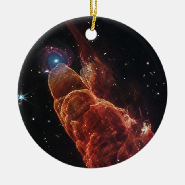 James Webb Space Telescope Cosmic Tornado Ceramic Tree Decoration (Front)