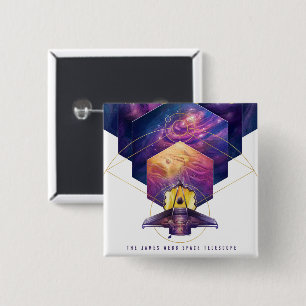James Webb Space Telescope Illustration Art 15 Cm Square Badge