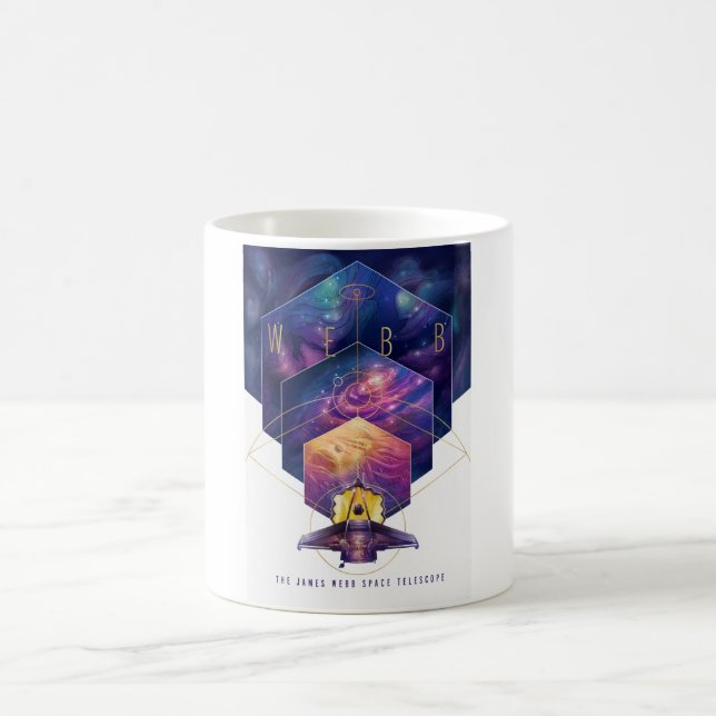 James Webb Space Telescope Illustration Art Coffee Mug (Center)