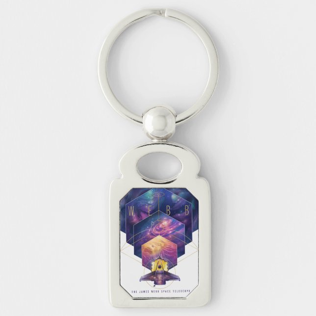 James Webb Space Telescope Illustration Art Key Ring (Front)