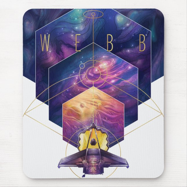 James Webb Space Telescope Illustration Art Mouse Mat (Front)