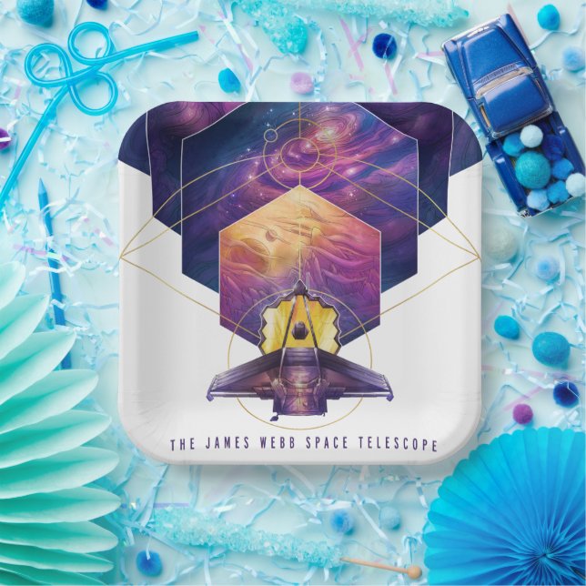James Webb Space Telescope Illustration Art Paper Plate (Party)