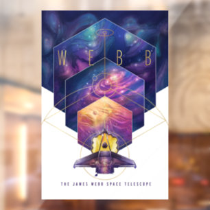 James Webb Space Telescope Illustration Art Window Cling