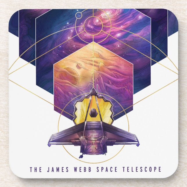 James Webb Space Telescope Poster. Coaster (Front)