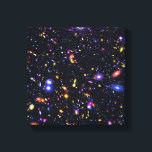 James Webb Space Telescope Simulation - Pop Art Canvas Print<br><div class="desc">An enhanced pop art simulation of James Webb Space Telescope's field of view shows billions of galaxies with unprecedented clarity.</div>