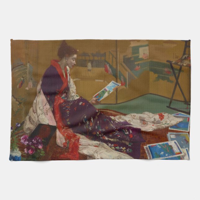 James Whistler - Caprice in Purple and Gold Tea Towel (Horizontal)