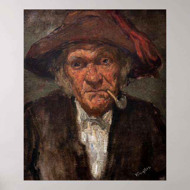 James Whistler - Man Smoking a Pipe Poster (Front)
