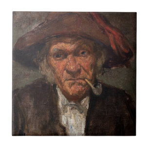 James Whistler - Man Smoking a Pipe Tile