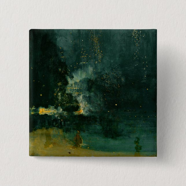 James Whistler - Nocturne in Black and Gold 15 Cm Square Badge (Front)