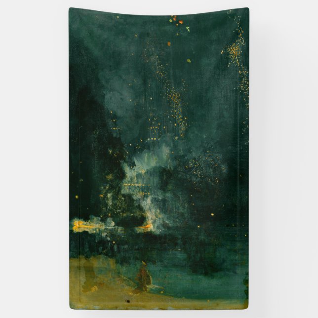 James Whistler - Nocturne in Black and Gold Banner (Vertical)