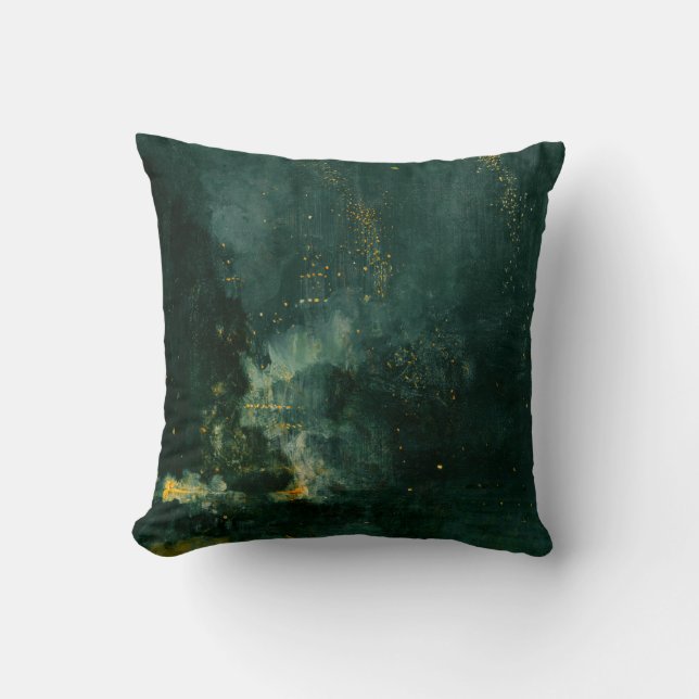 James Whistler - Nocturne in Black and Gold Cushion (Front)