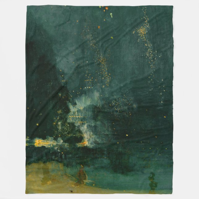 James Whistler - Nocturne in Black and Gold Fleece Blanket (Front)