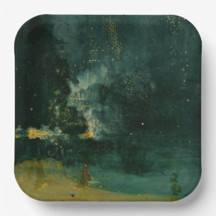 James Whistler - Nocturne in Black and Gold Paper Plate