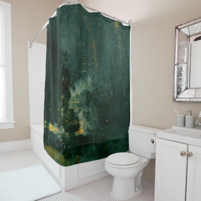 James Whistler - Nocturne in Black and Gold Shower Curtain (In Situ)
