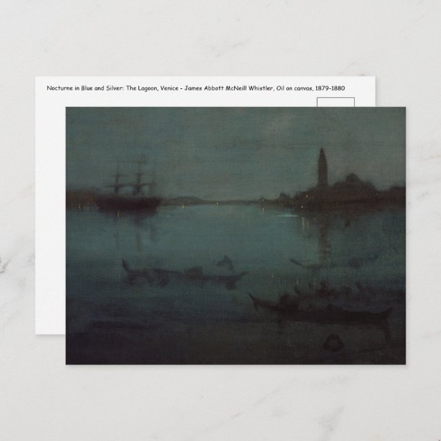 James Whistler - Nocturne: The Lagoon, Venice Postcard (Front/Back)