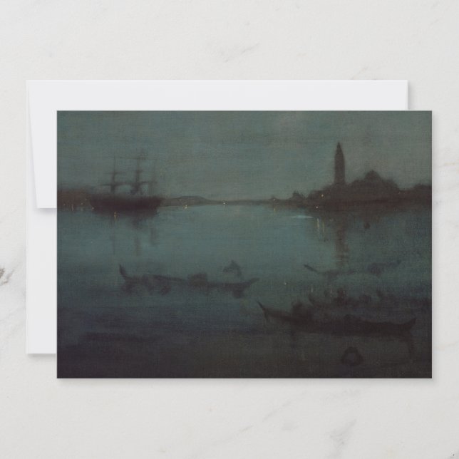 James Whistler - Nocturne: The Lagoon, Venice Thank You Card (Front)