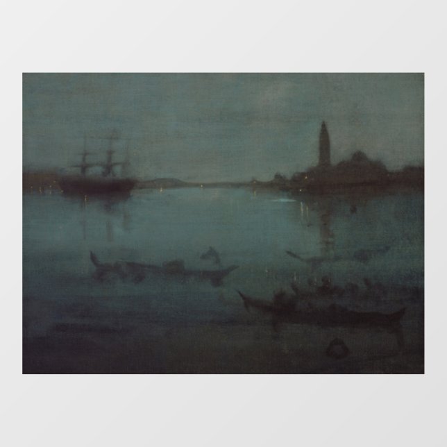 James Whistler - Nocturne: The Lagoon, Venice Window Cling (Sheet)