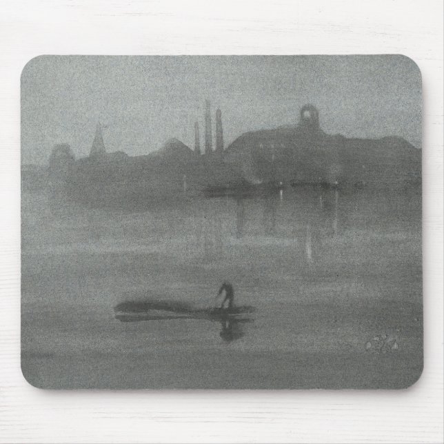 James Whistler - Nocturne: The Thames at Battersea Mouse Mat (Front)