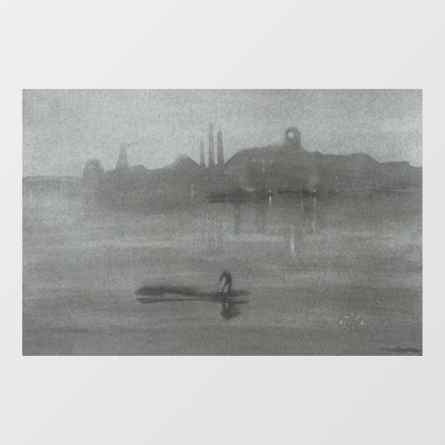 James Whistler - Nocturne: The Thames at Battersea Window Cling (Sheet)