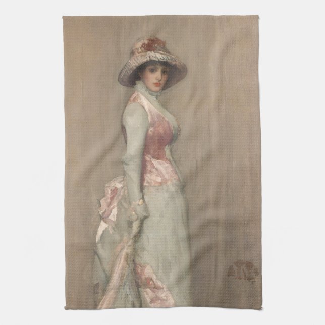 James Whistler - Portrait of Lady Meux Tea Towel (Vertical)