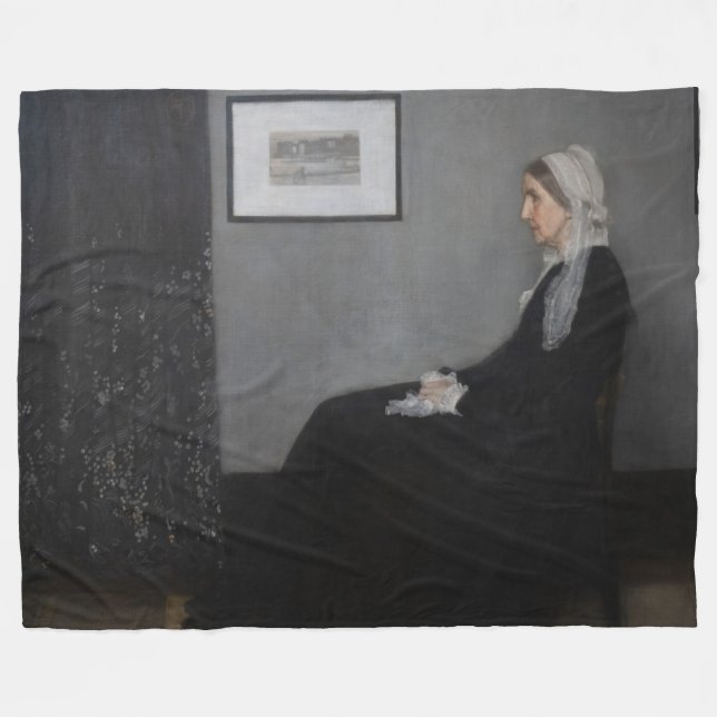 James Whistler - Portrait of the Artist's Mother Fleece Blanket (Front (Horizontal))