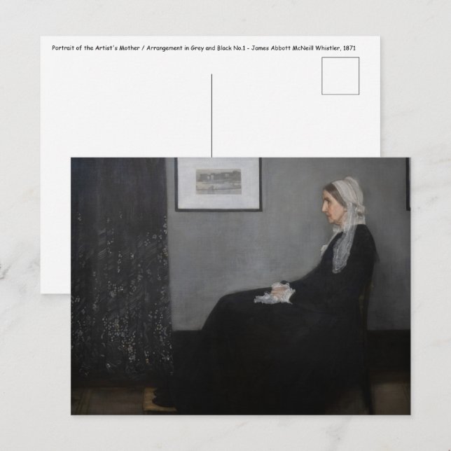 James Whistler - Portrait of the Artist's Mother Postcard (Front/Back)