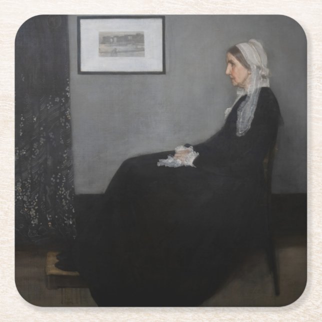 James Whistler - Portrait of the Artist's Mother Square Paper Coaster (Front)