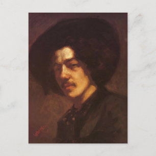 James Whistler- Portrait of Whistler with a Hat Postcard