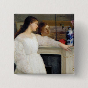 James Whistler - Symphony in White No. 2 15 Cm Square Badge