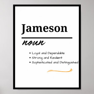 Jameson, Boy Personalised Name Definition Poster