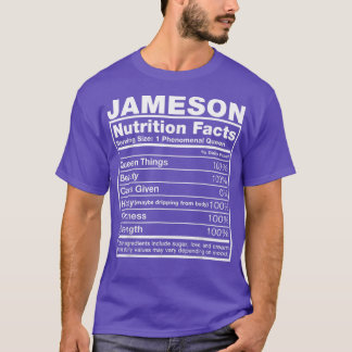 Jameson Nutrition FactsJameson Name Birthday  T-Shirt