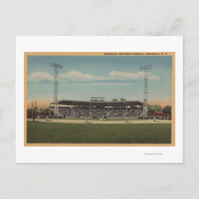 Jamestown, NY - Municipal Baseball Stadium Postcard (Front)