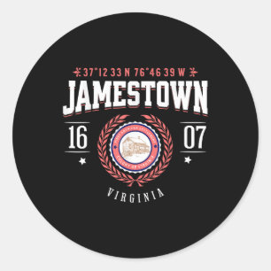 Jamestown Virginia Colony Rustic Souvenir Revoluti Classic Round Sticker