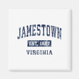 Jamestown Virginia Va Vintage Established Sports D Magnet