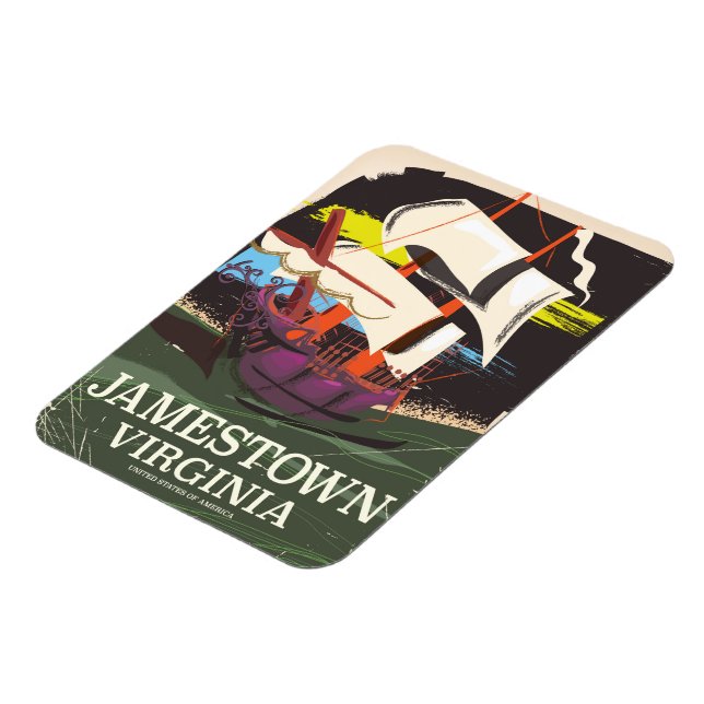 Jamestown, Virginia, vintage travel poster Magnet (Left Side)