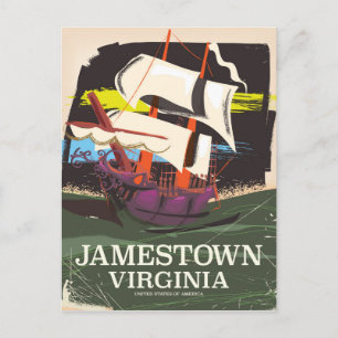 Jamestown, Virginia, vintage travel poster Postcard