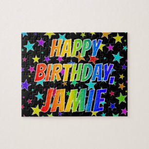"JAMIE" First Name, Fun "HAPPY BIRTHDAY" Jigsaw Puzzle