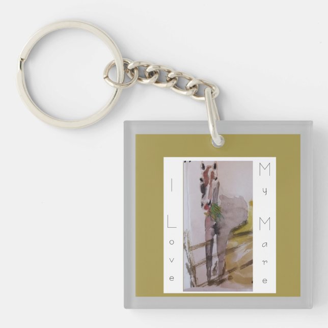 Jamie & Penelope the donkey, I love my mare Key Ring (Front)