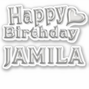 Jamila Happy Birthday silver sticker
