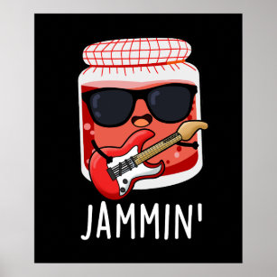 Jammin Funny Rocker Jam Pun Dark BG Poster