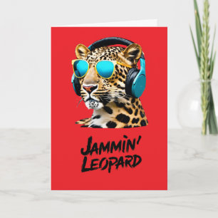 Jammin' Leopard Card