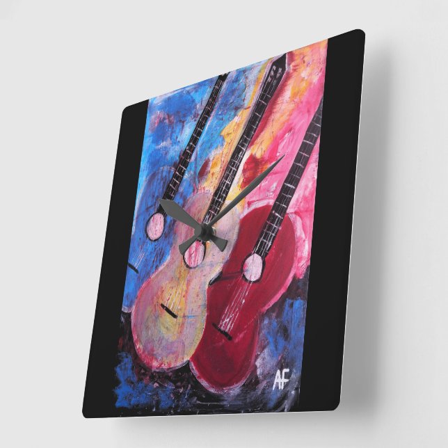 Jamming be Goode Painting by Alfred Fox Square Wall Clock (Angle)