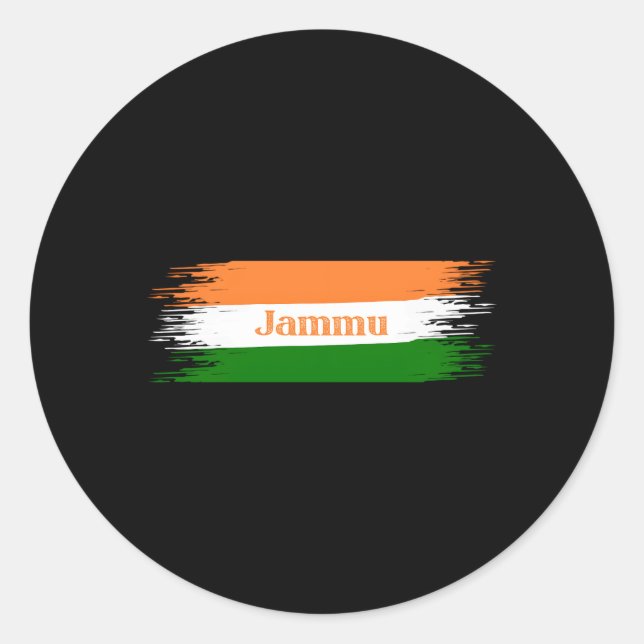 Jammu City India Flag Indians Vacation Home City Classic Round Sticker (Front)