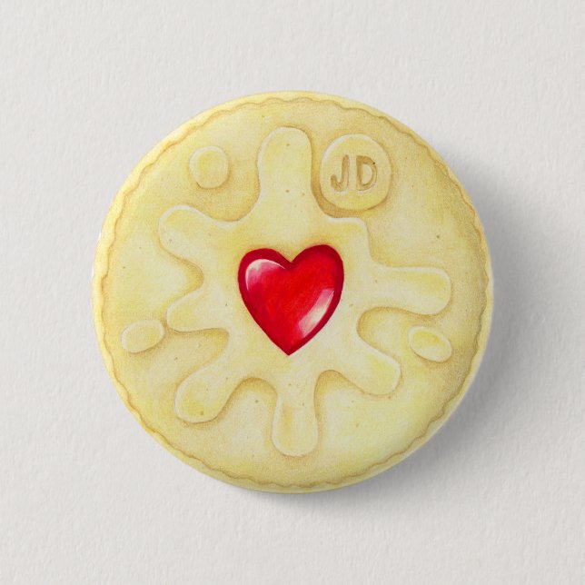 Jammy Dodger Biscuit Illustration Badge (Front)