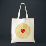 Jammy Dodger Biscuit Illustration Bag<br><div class="desc">This fun Tote Bag features an original illustration of a Jammy Dodger biscuit. With it's classic red heart jam centre and beautiful beige biscuit,  what's not to love? Celebrate your love of this biscuit! Illustration by Natasha Hutton Illustration. Matching products available in my Zazzle store.</div>