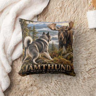 Jämthund Moose Hunting ,Scandinavian Dog Cushion