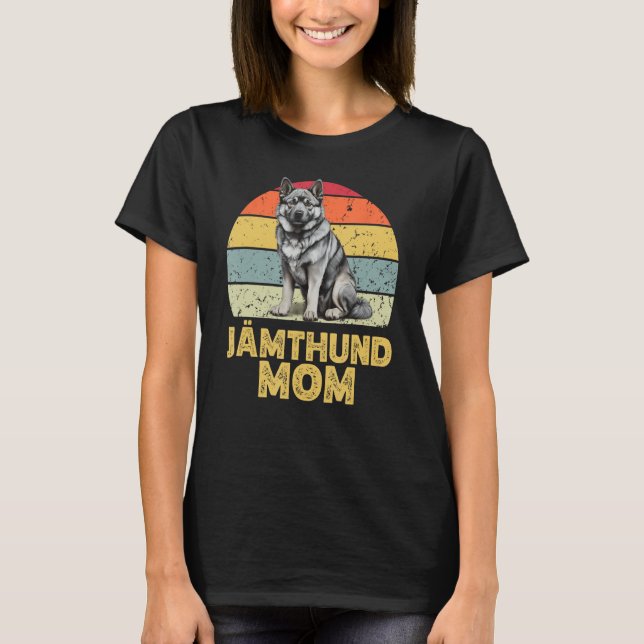 Jämthund Swedish Elkhound Dog Mum Retro Cute Dogs  T-Shirt (Front)